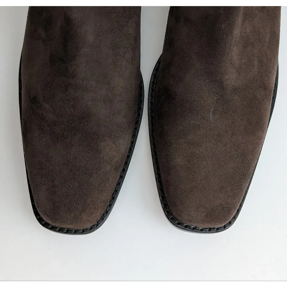 NWOB Madewell The Idris Ankle Boot Dark Carob Brown Suede Size 8.5 Women's